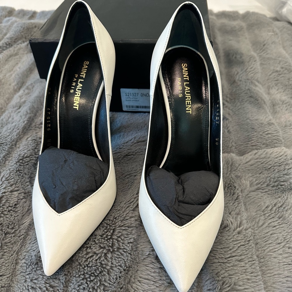 Saint Laurent Women's White Heels